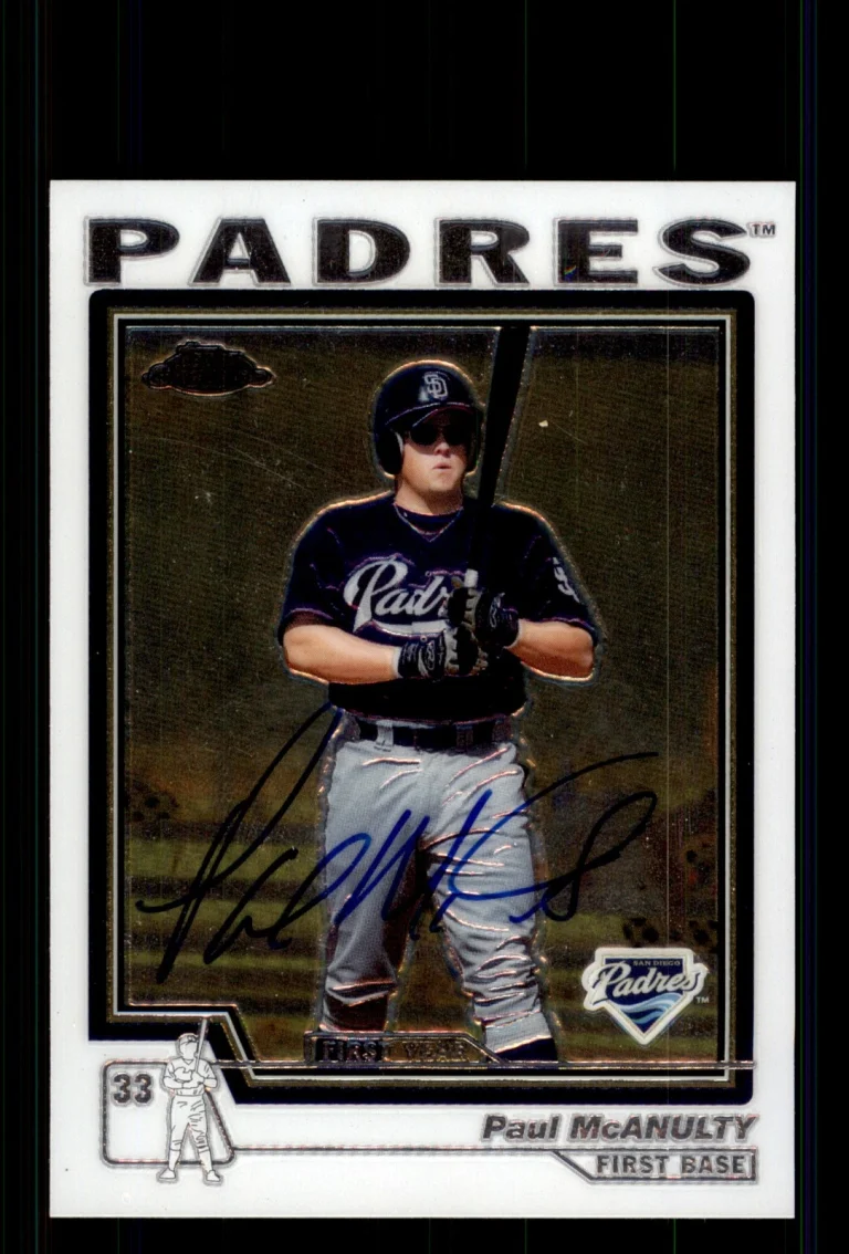 Signed Baseball Card Auto Paul McAnulty 2004 Topps Traded #T130 Padres