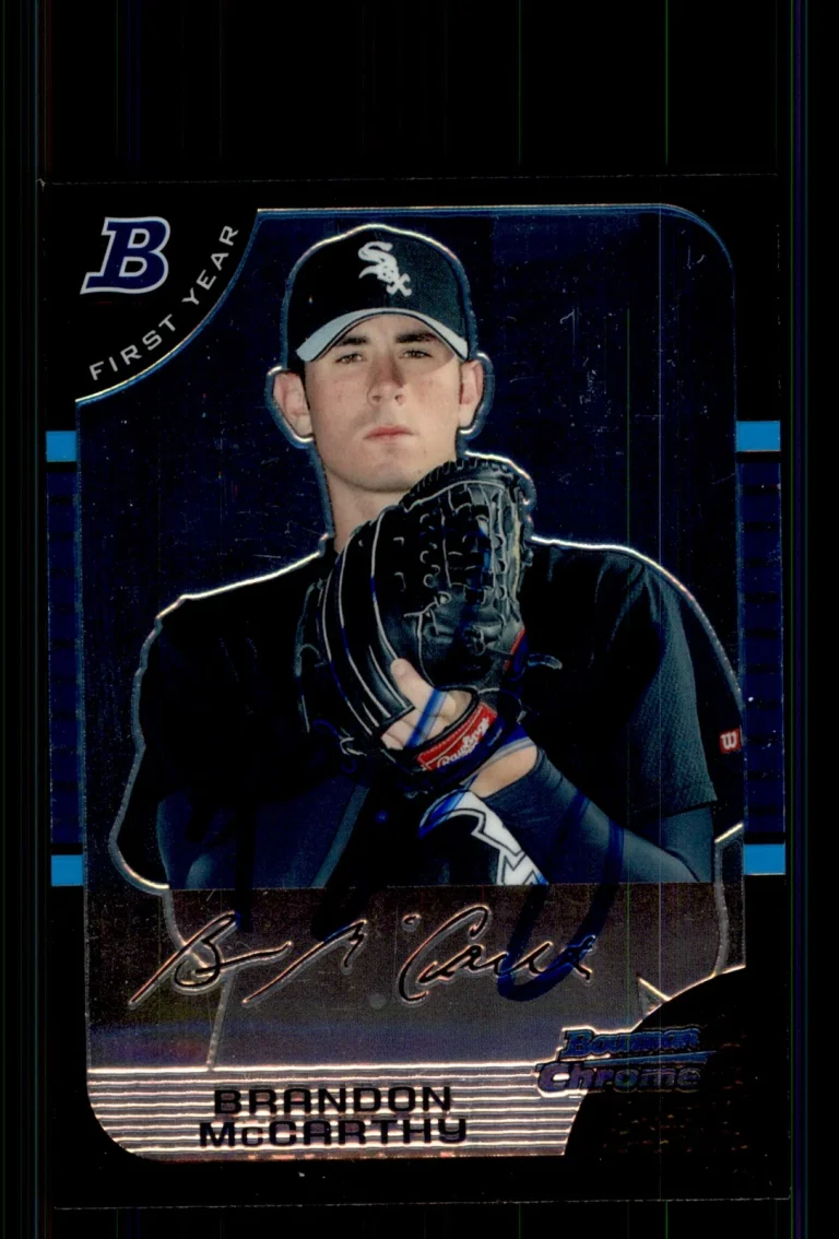 Signed Baseball Card Auto Brandon McCarthy 2005 Bowman Chrome #230 White Sox