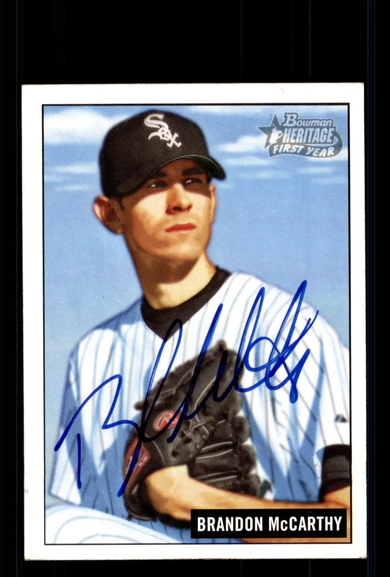 Signed Baseball Card Auto Brandon McCarthy 2005 Bowman Heritage #222