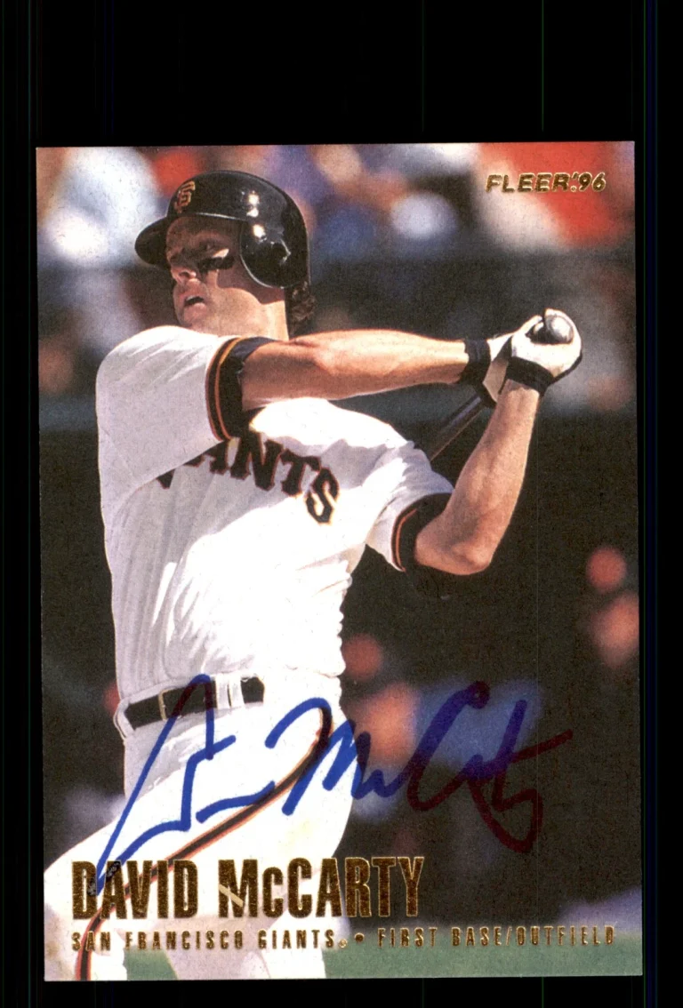 Signed Baseball Card Auto David McCarty 1996 Fleer #591 San Francisco Giants