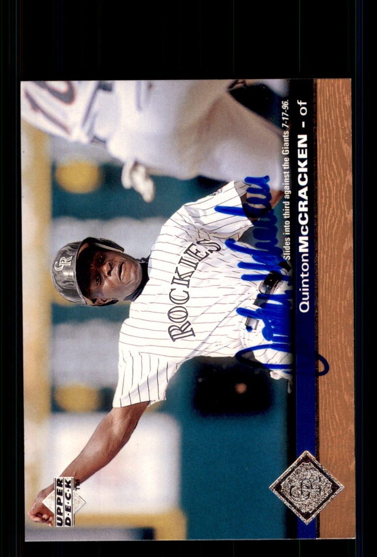 Signed Baseball Card Auto Quinton McCracken 1997 Upper Deck #57 Colorado Rockies
