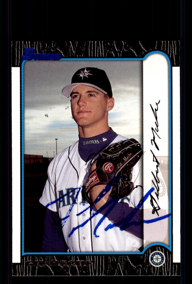 Signed Baseball Card Auto Gil Meche 1999 Bowman #193 Seattle Mariners
