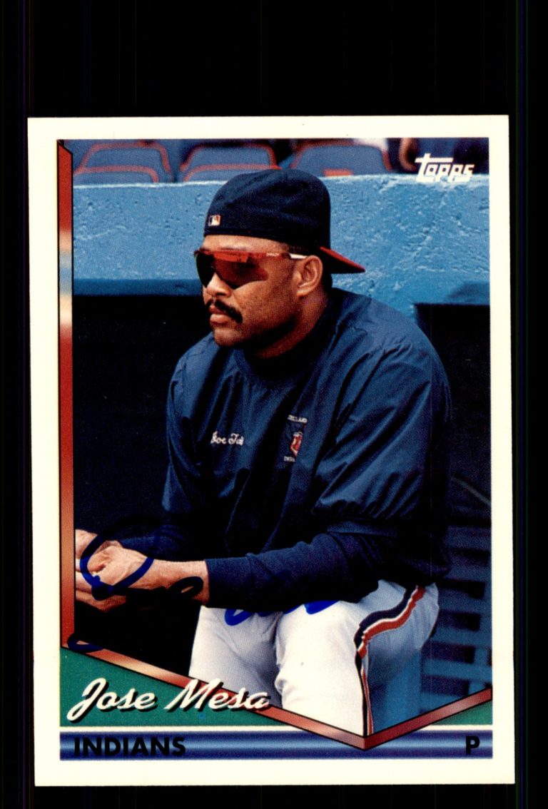 Signed Baseball Card Auto Jose Mesa 1994 Topps #7 Cleveland Indians