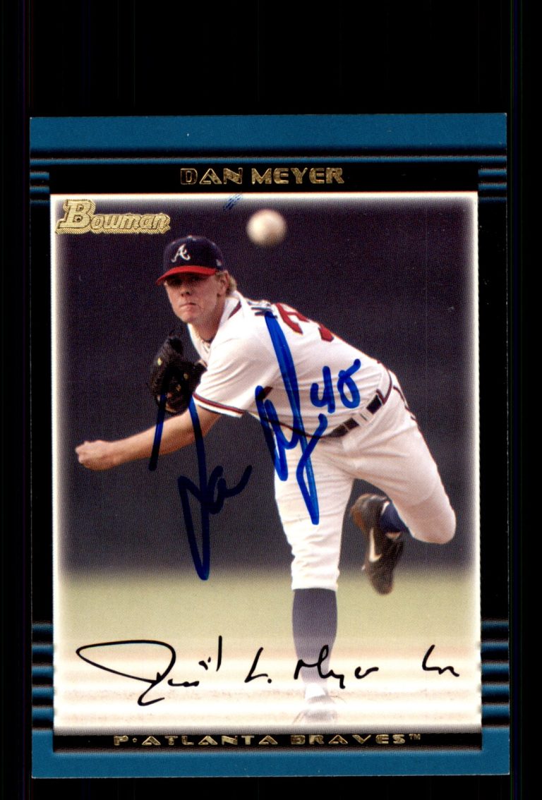 Signed Baseball Card Auto Dan Meyer 2002 Bowman #BDP34 Atlanta Braves