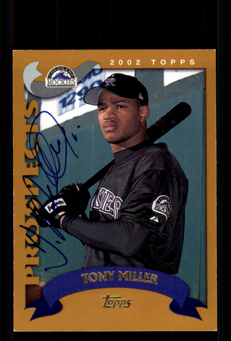 Signed Baseball Card Auto Tony Miller 2002 Topps Traded & Rookies #T265