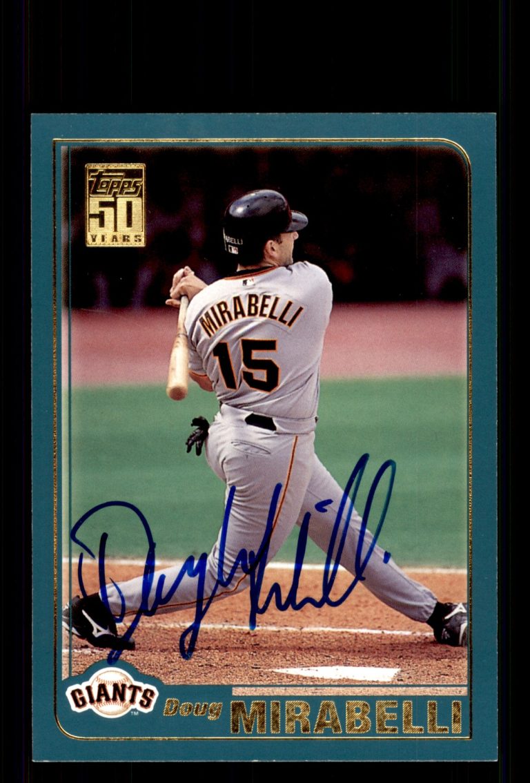 Signed Baseball Card Auto Doug Mirabelli 2001 Topps #628 San Francisco Giants