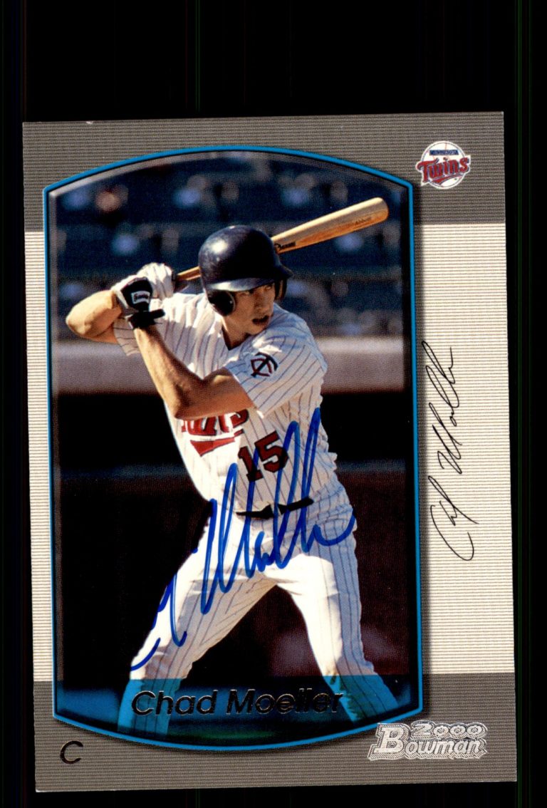 Signed Baseball Card Auto Chad Moeller 2000 Bowman #422 Minnesota Twins