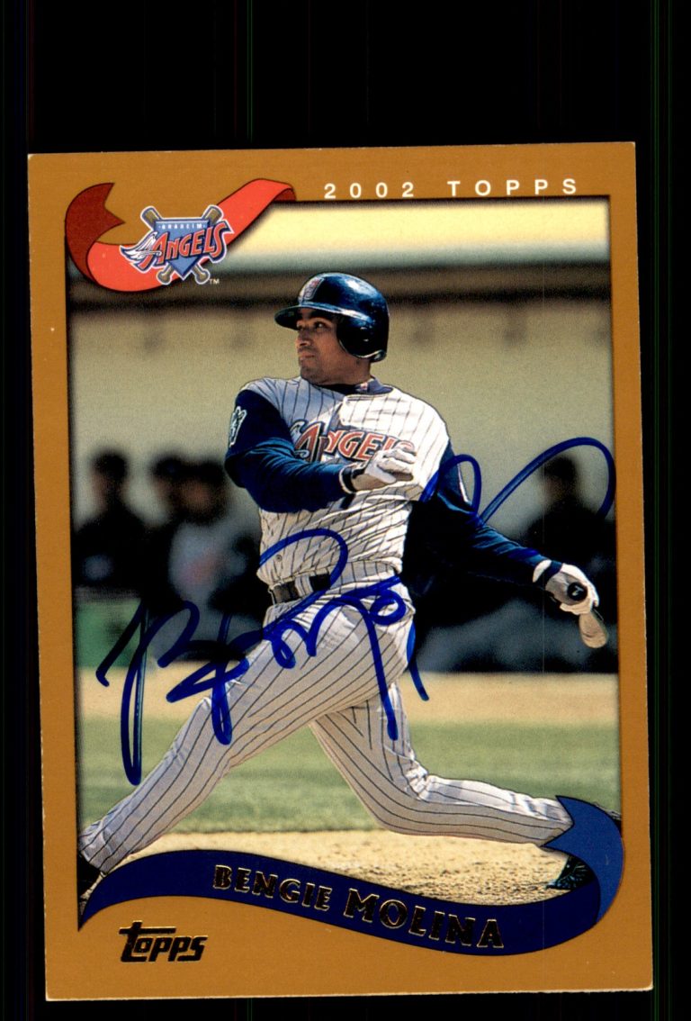Signed Baseball Card Auto Bengie Molina 2002 Topps #38 Anaheim Angels