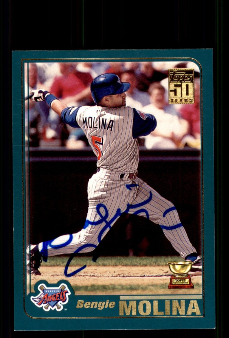 Signed Baseball Card Auto Bengie Molina 2001 Topps #271 Anaheim Angels