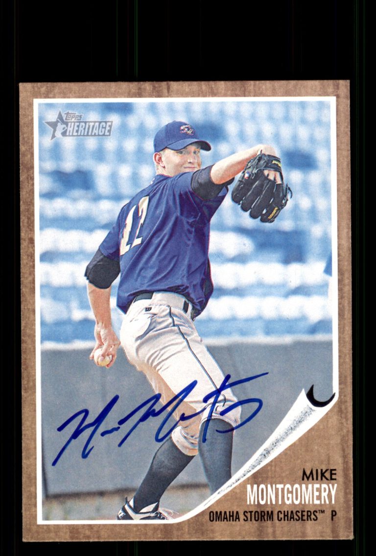 Signed Baseball Card Auto Mike Montgomery 2011 Topps Heritage Minor League #30