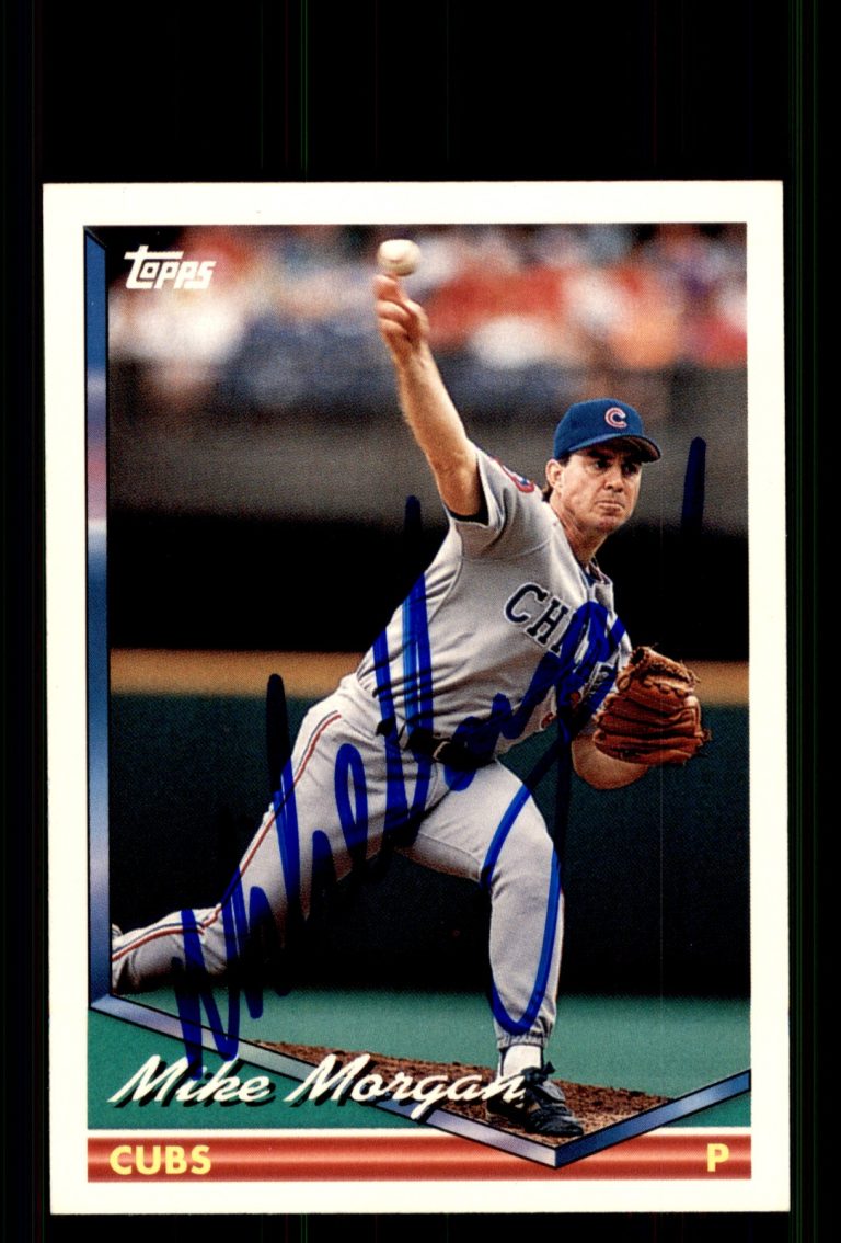 Signed Baseball Card Auto Mike Morgan 1994 Topps #479 Chicago Cubs