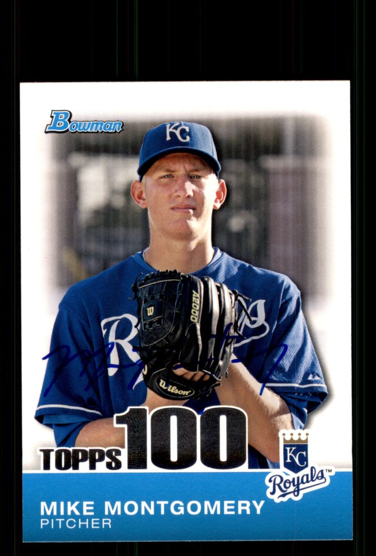 Signed Baseball Card Auto Mike Montgomery 2010 Bowman #TP33 Kansas City Royals