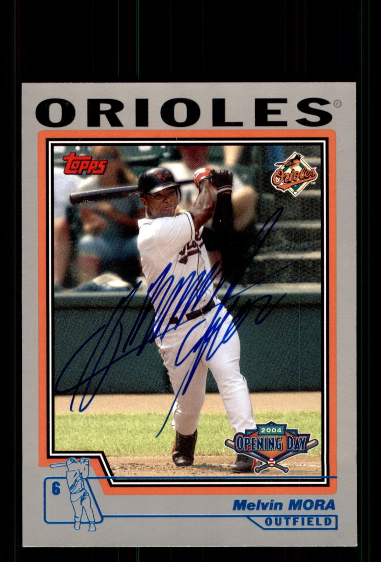 Signed Baseball Card Auto Melvin Mora 2004 Topps Opening Day #129 Orioles