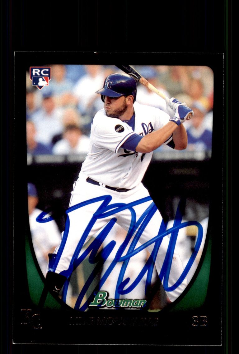 Signed Baseball Card Auto Mike Moustakas 2011 Bowman #1 Royals