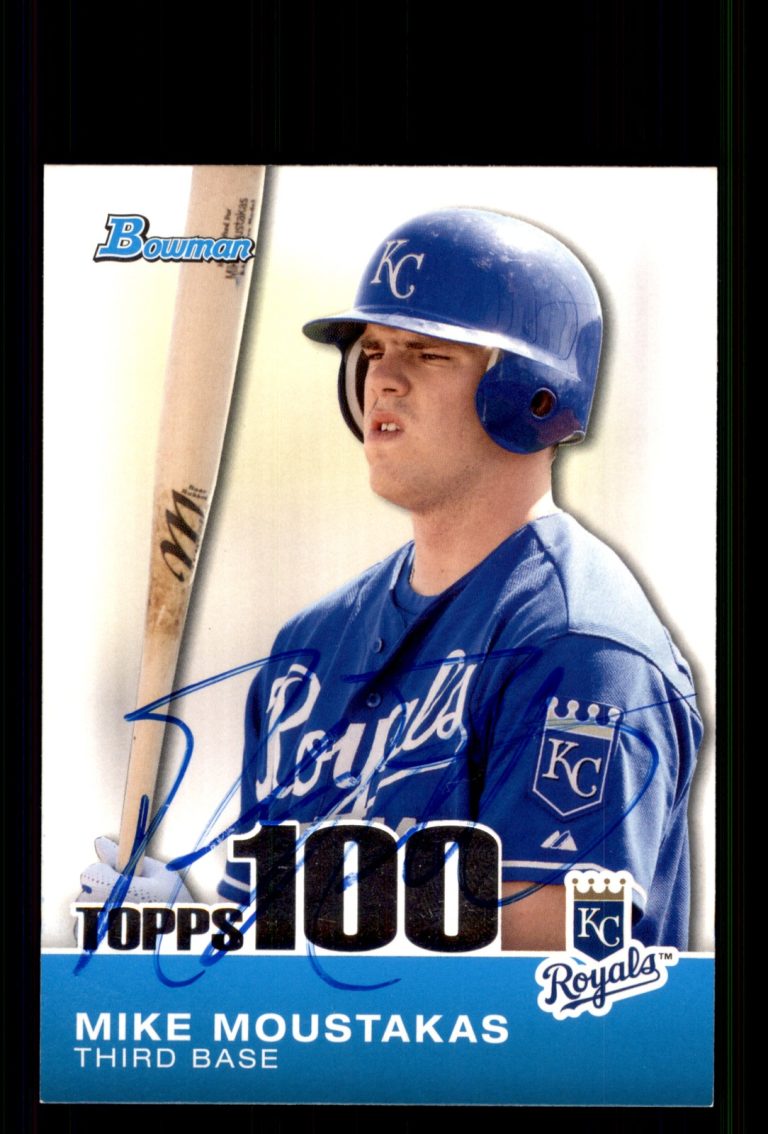 Signed Baseball Card Auto Mike Moustakas 2010 Bowman #TP6 Kansas City Royals