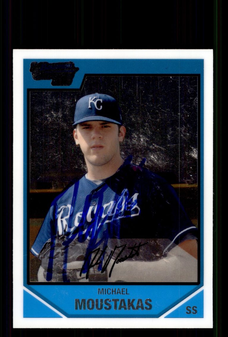 Signed Baseball Card Auto Mike Moustakas 2007 Bowman Chrome #BDPP53 Royals