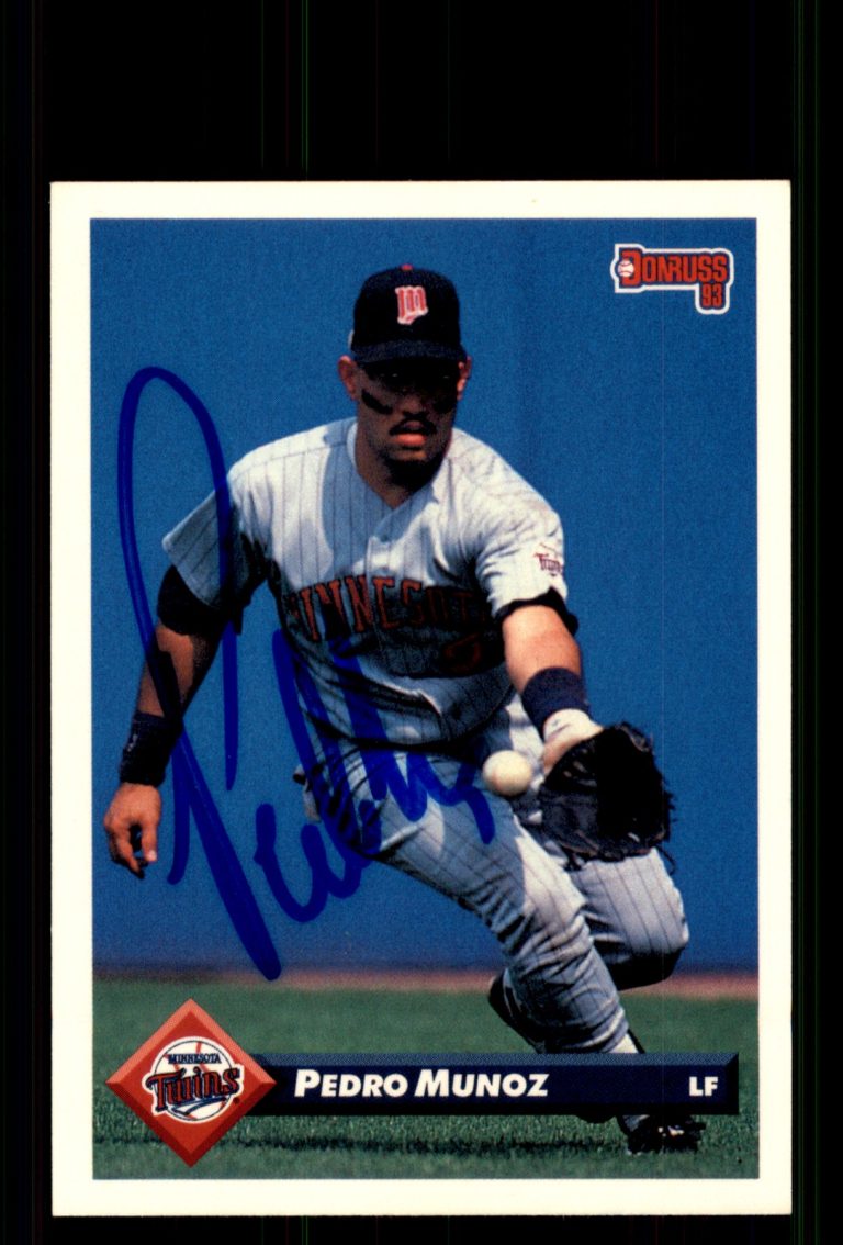 Signed Baseball Card Auto Pedro Munoz 1993 Donruss #311 Minnesota Twins