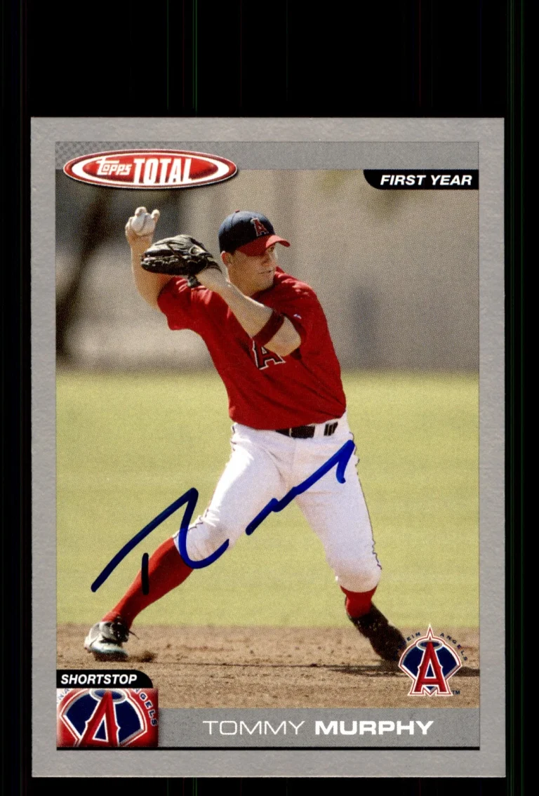 Signed Baseball Card Auto Tommy Murphy 2004 Topps Total #847 Anaheim Angels