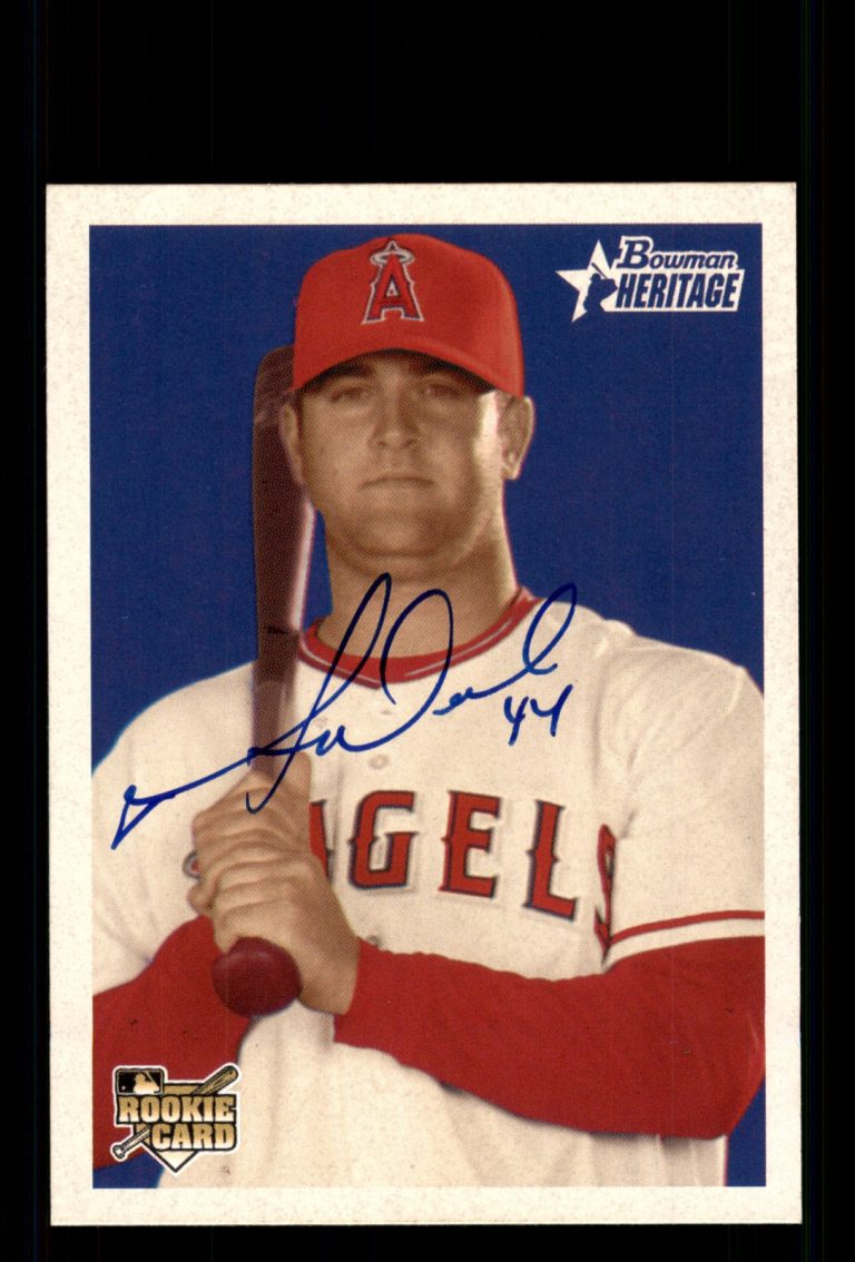 Signed Baseball Card Auto Mike Napoli 2006 Bowman Heritage #204 Angels