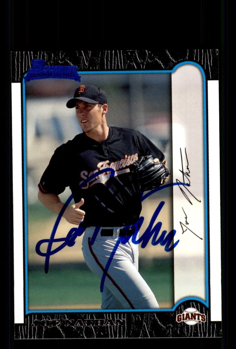Signed Baseball Card Auto Joe Nathan 1999 Bowman #388 San Francisco Giants