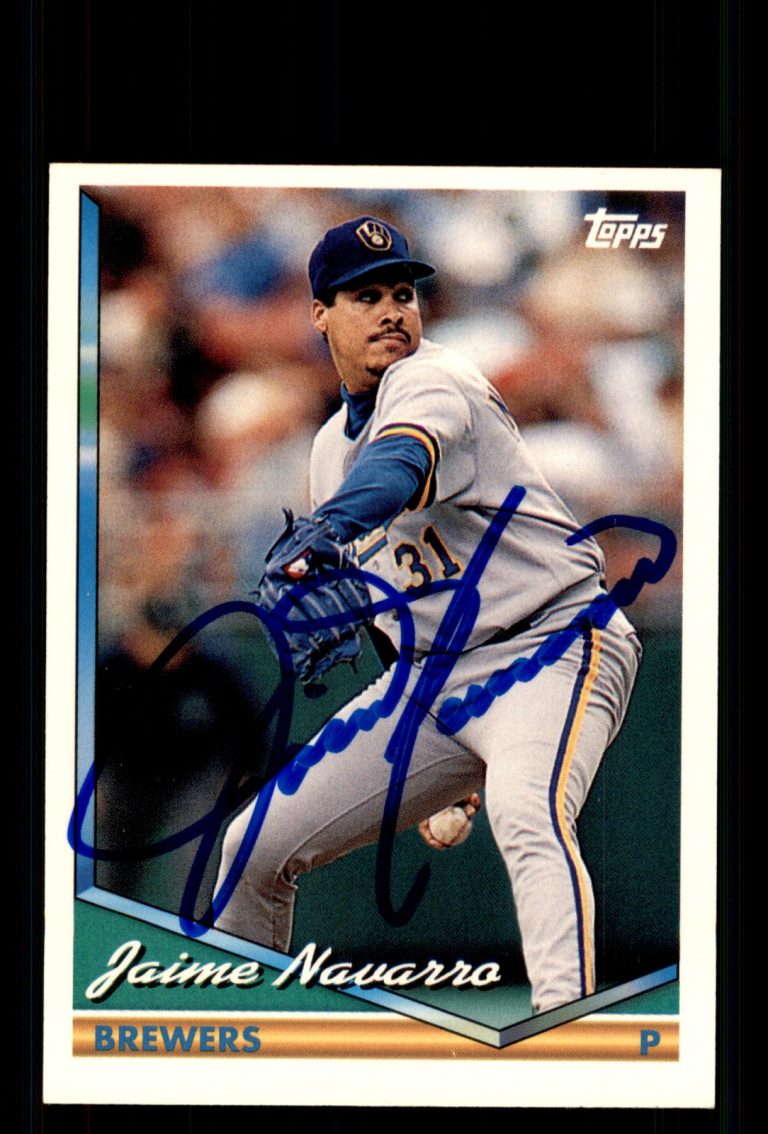 Signed Baseball Card Auto Jaime Navarro 1994 Topps #679 Milwaukee Brewers
