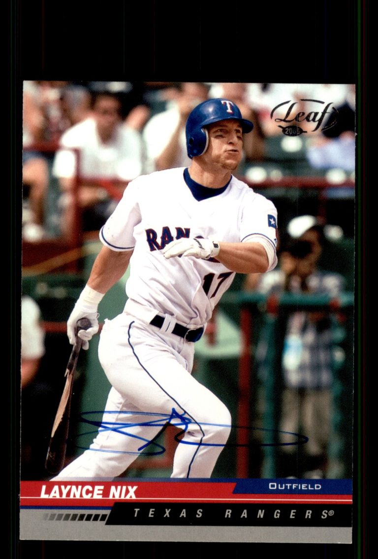 Signed Baseball Card Auto Laynce Nix 2005 Leaf #194 Texas Rangers