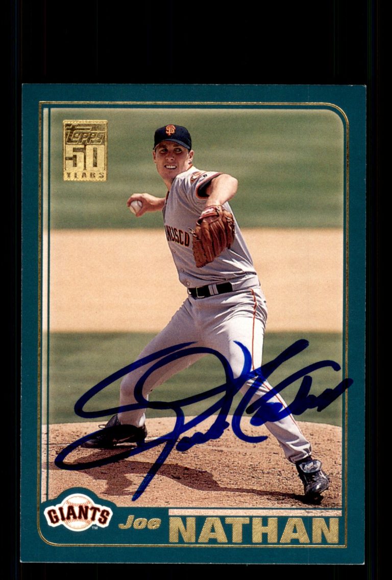 Signed Baseball Card Auto Joe Nathan 2001 Topps #292 San Francisco Giants