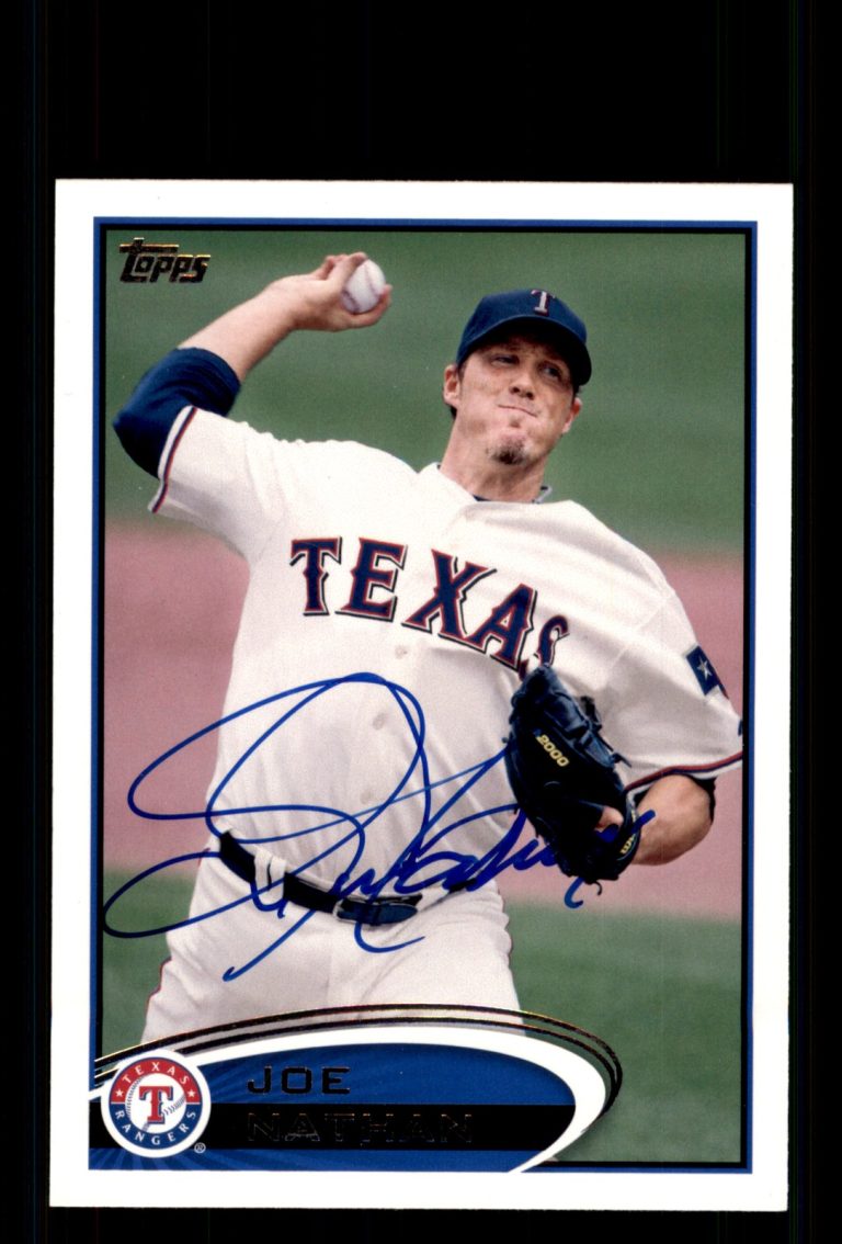 Signed Baseball Card Auto Joe Nathan 2012 Topps #632 Texas Rangers