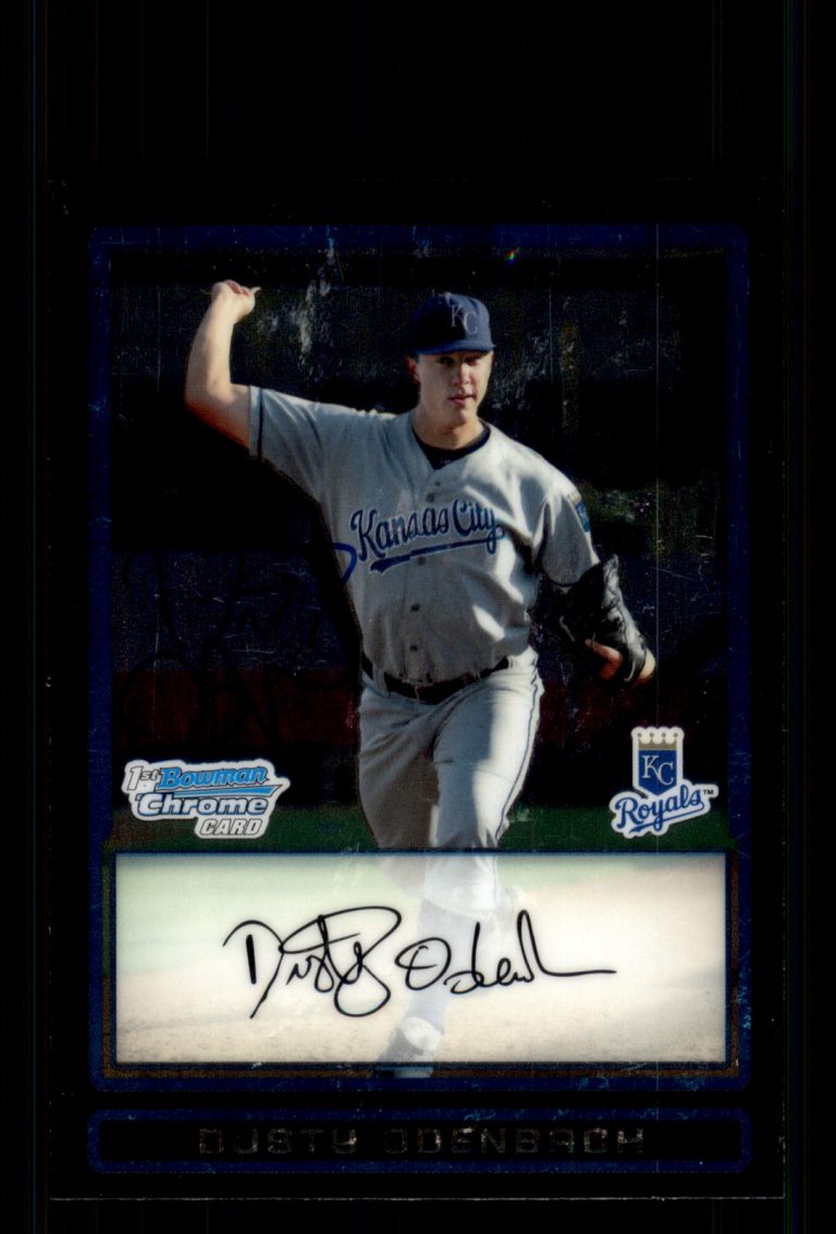 Signed Baseball Card Auto Dusty Odenbach 2009 Bowman Chrome #BDPP47 Royals