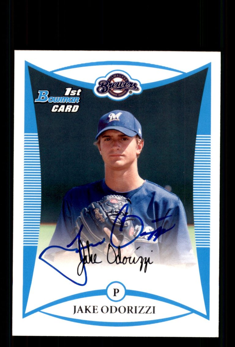 Signed Baseball Card Auto Jake Odorizzi 2008 Bowman #BDPP51 Milwaukee Brewers