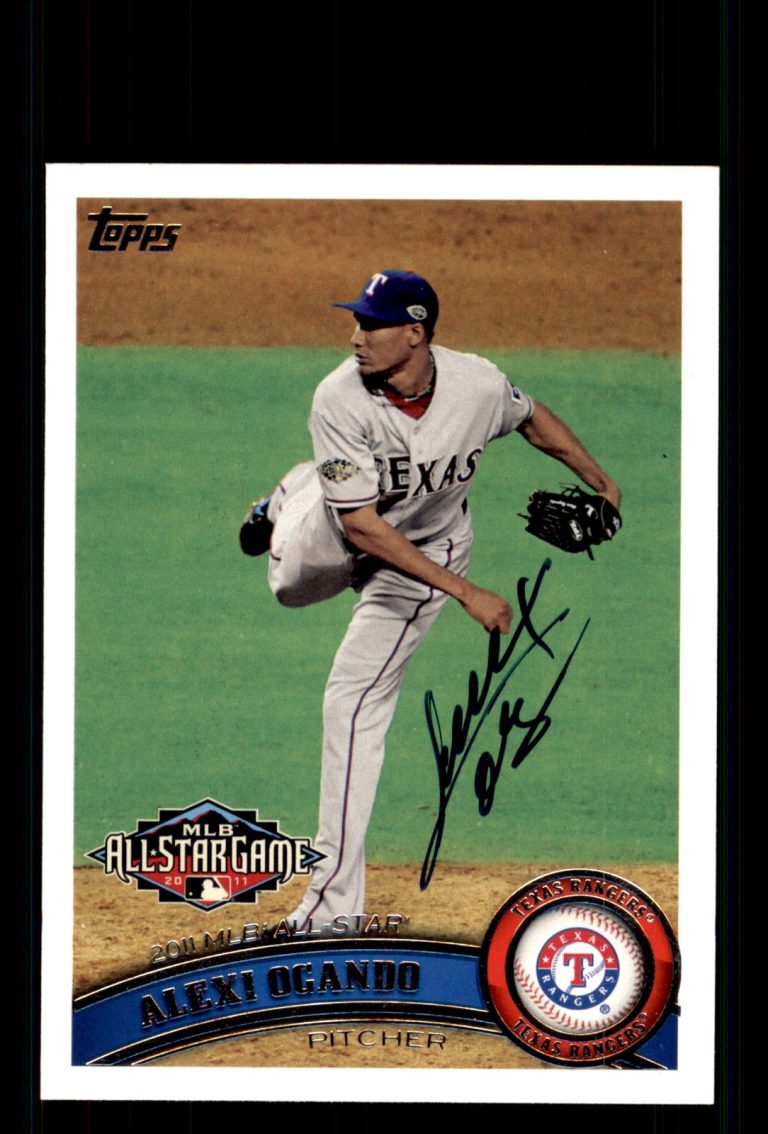 Signed Baseball Card Auto Alexi Ogando 2011 Topps Update #US98 Texas Rangers