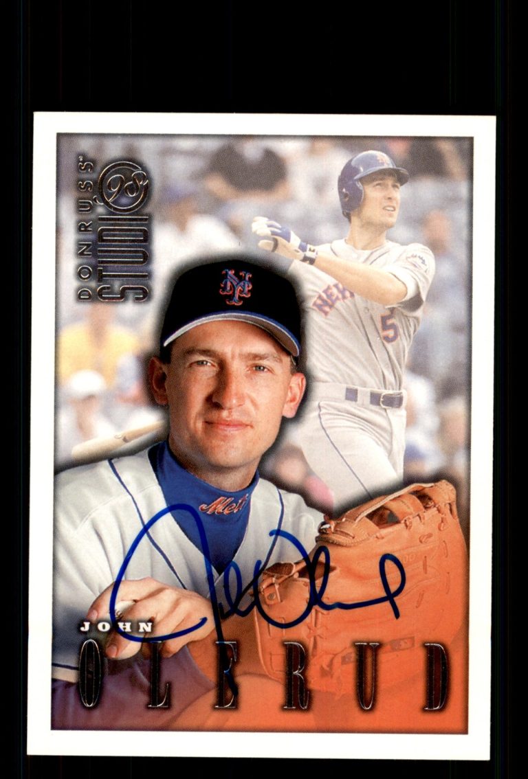 Signed Baseball Card Auto John Olerud 1998 Studio #133 New York Mets