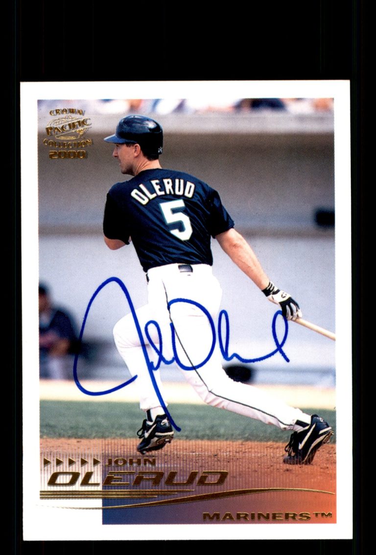 Signed Baseball Card Auto John Olerud 2000 Pacific Crown Collection #266