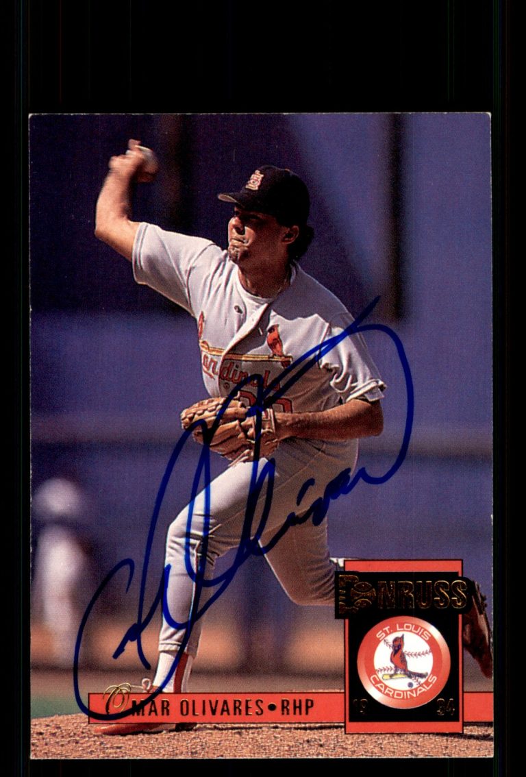 Signed Baseball Card Auto Omar Olivares 1994 Donruss #120 St. Louis Cardinals