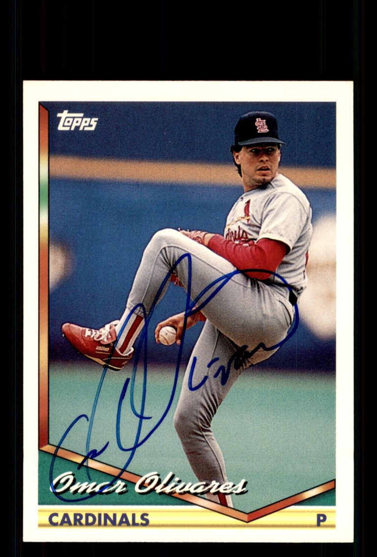 Signed Baseball Card Auto Omar Olivares 1994 Topps #689 St. Louis Cardinals