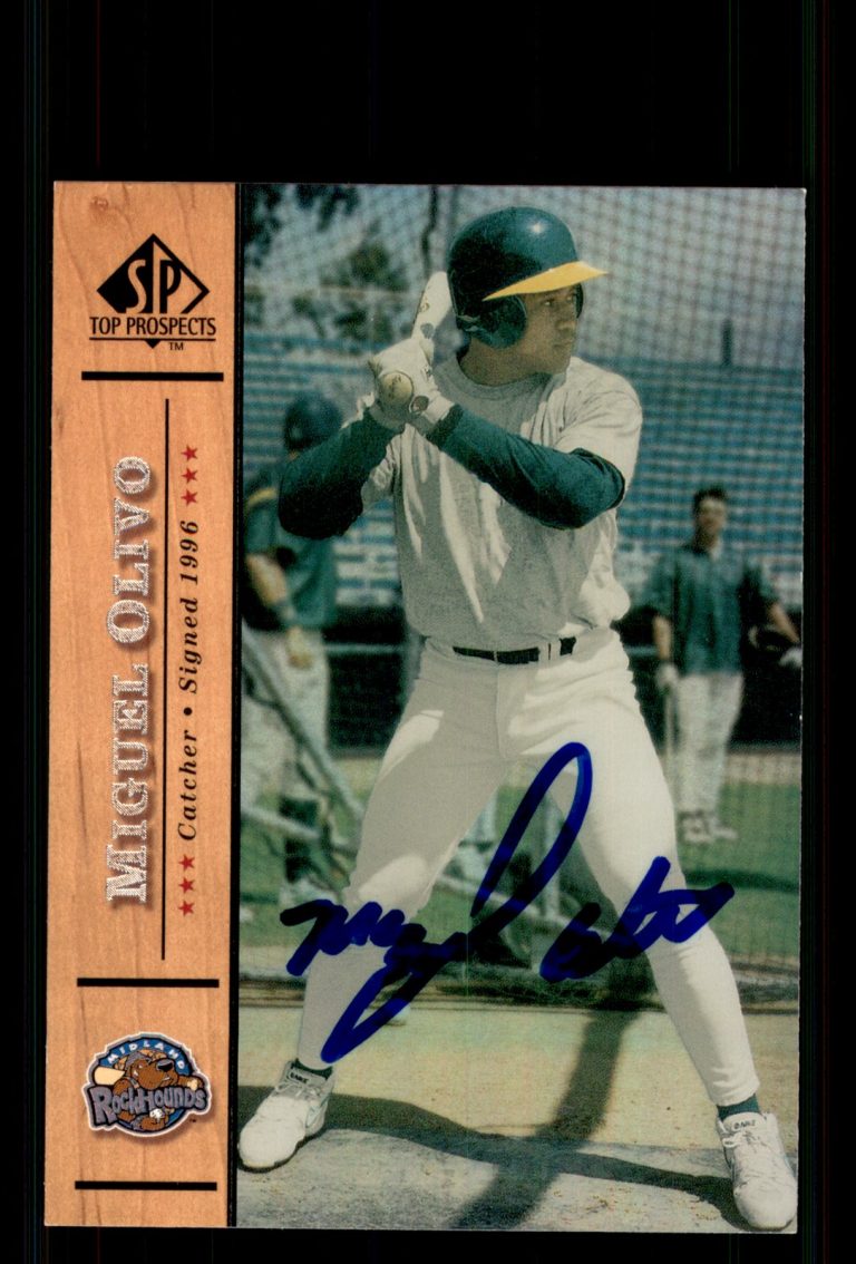 Signed Baseball Card Auto Miguel Olivo 2001 SP Top Prospects #7