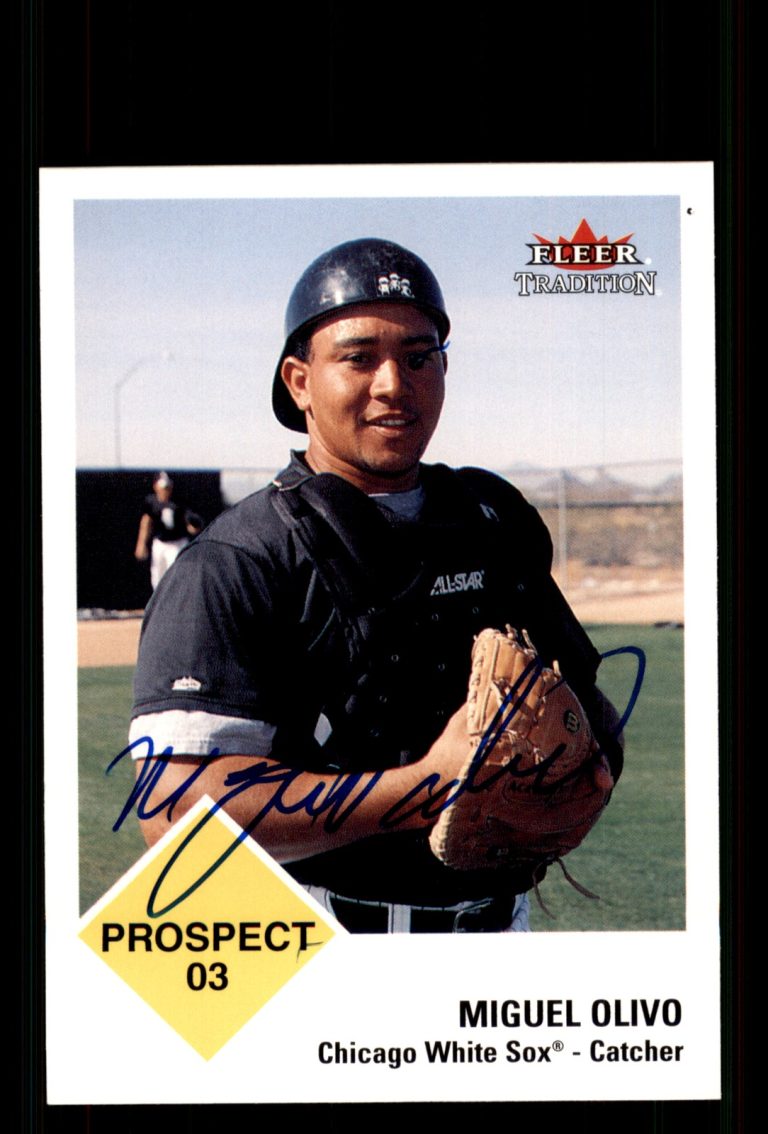 Signed Baseball Card Auto Miguel Olivo 2003 Fleer Tradition #439 White Sox
