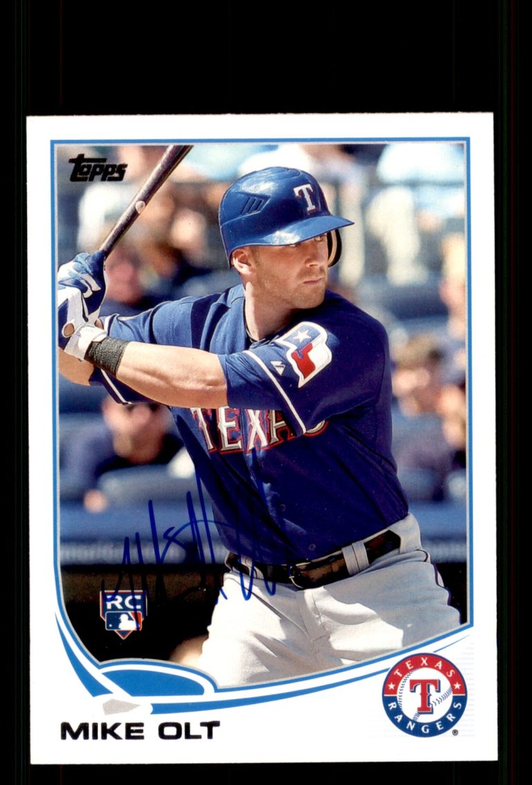 Signed Baseball Card Auto Mike Olt 2013 Topps #87 Texas Rangers