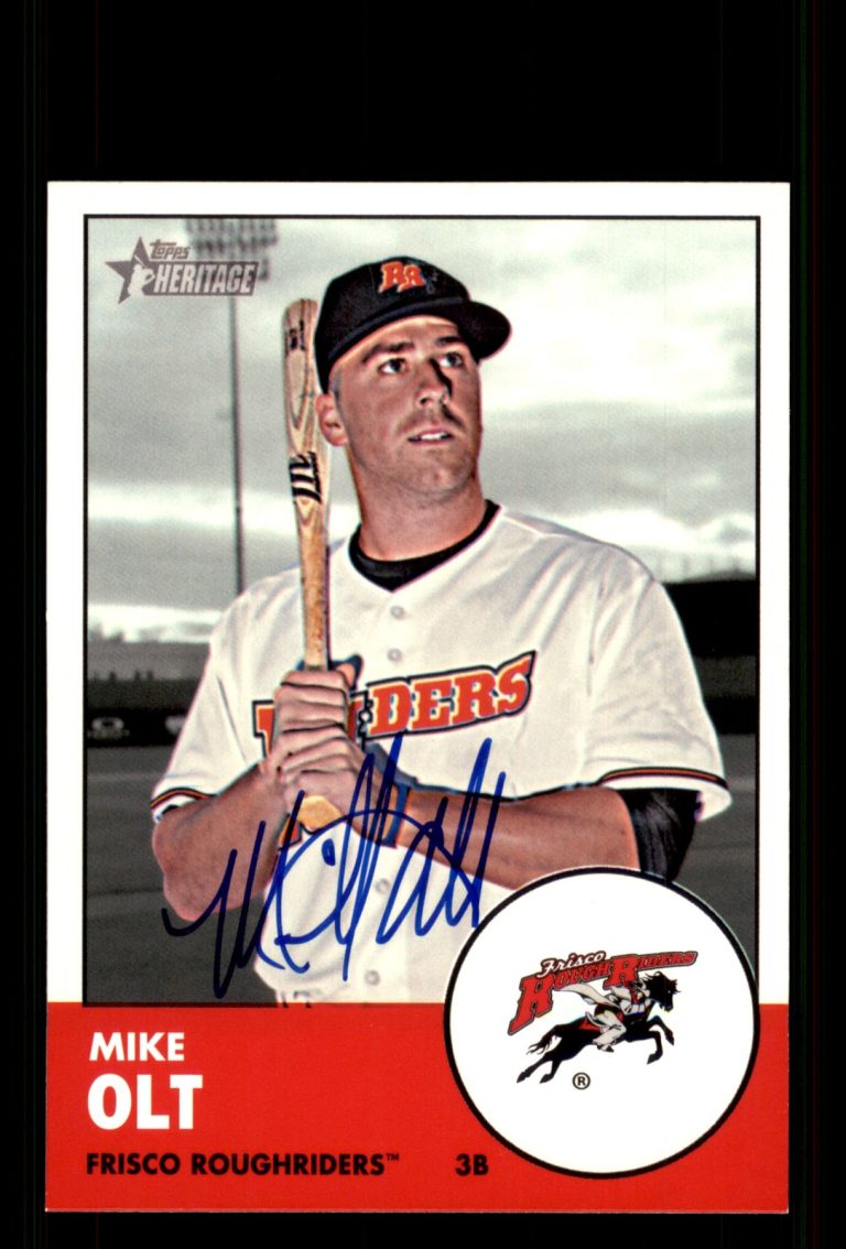 Signed Baseball Card Auto Mike Olt 2012 Topps Heritage Minor League #11