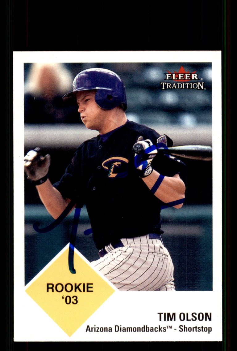 Signed Baseball Card Auto Tim Olson 2003 Fleer Tradition Update #U310