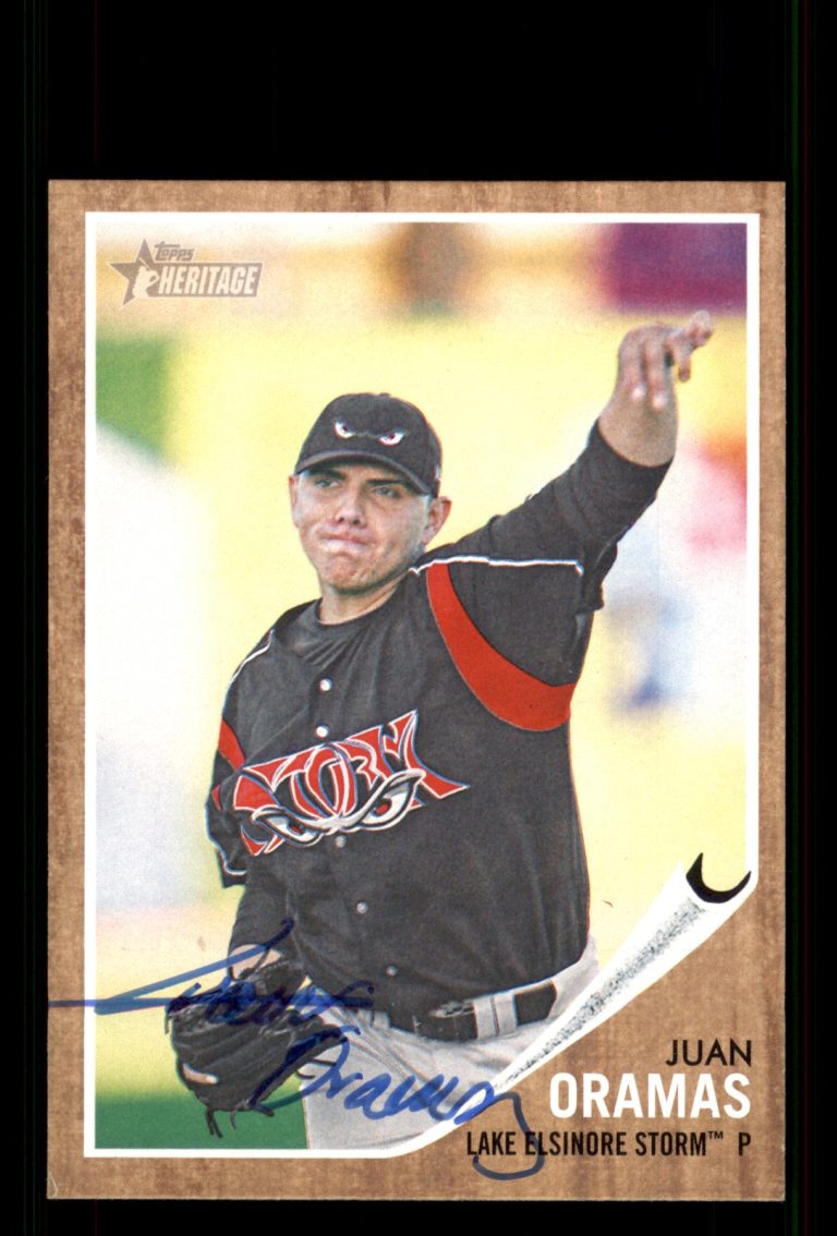 Signed Baseball Card Auto Juan Oramas 2011 Topps Heritage Minor League #180