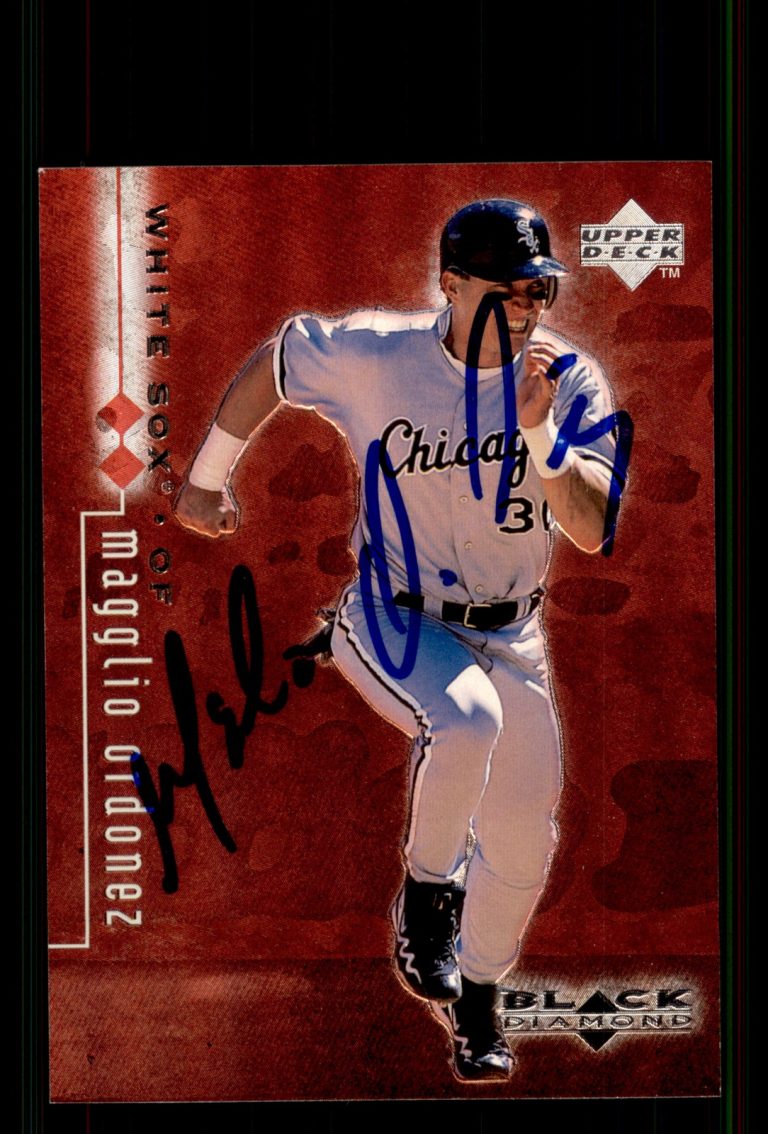Signed Baseball Card Auto Magglio Ordonez 1999 Upper Deck Black Diamond /3000
