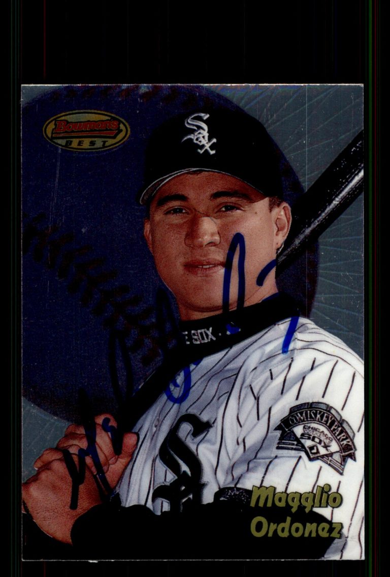 Signed Baseball Card Auto Magglio Ordonez 1998 Bowman's Best #178 White Sox
