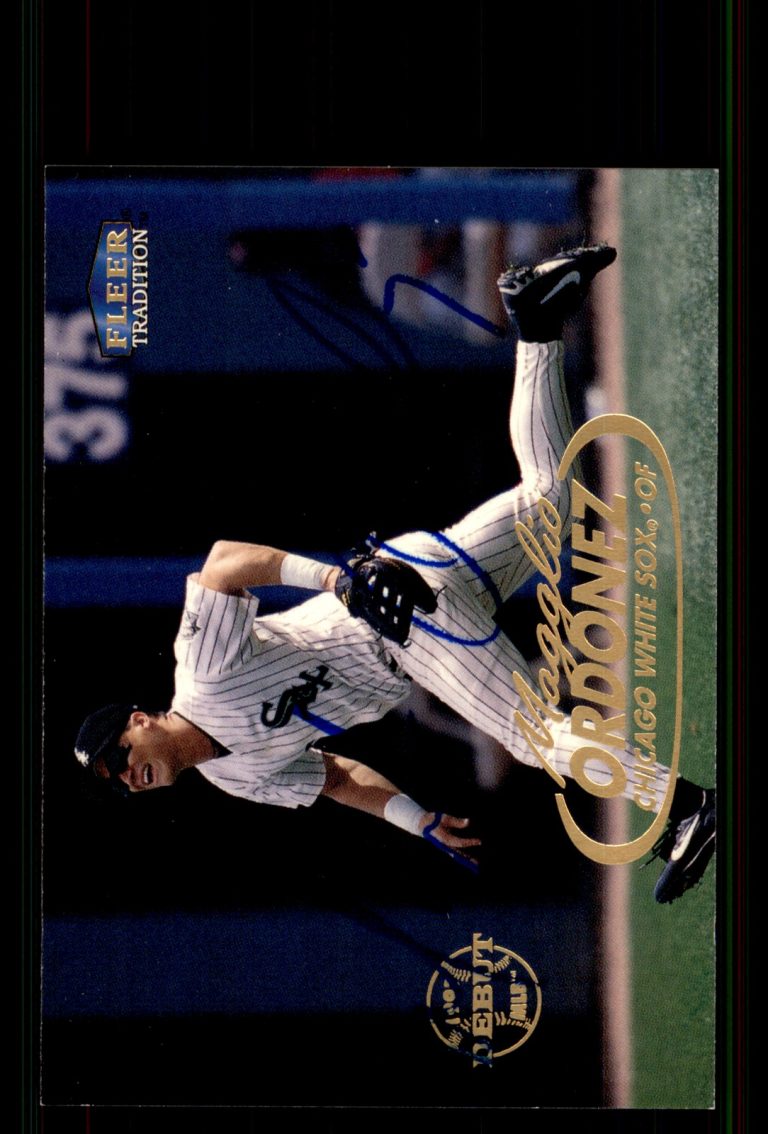 Signed Baseball Card Auto Magglio Ordonez 1998 Fleer Tradition #235 White Sox