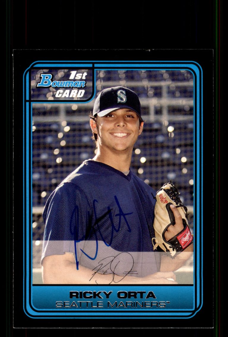 Signed Baseball Card Auto Ricky Orta 2006 Bowman Draft #DP62 Mariners
