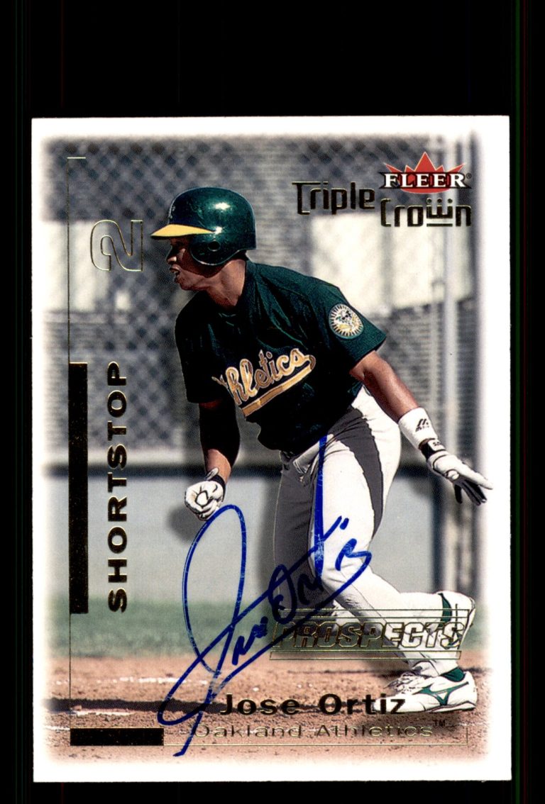 Signed Baseball Card Auto Jose Ortiz 2001 Fleer Triple Crown #278 Athletics