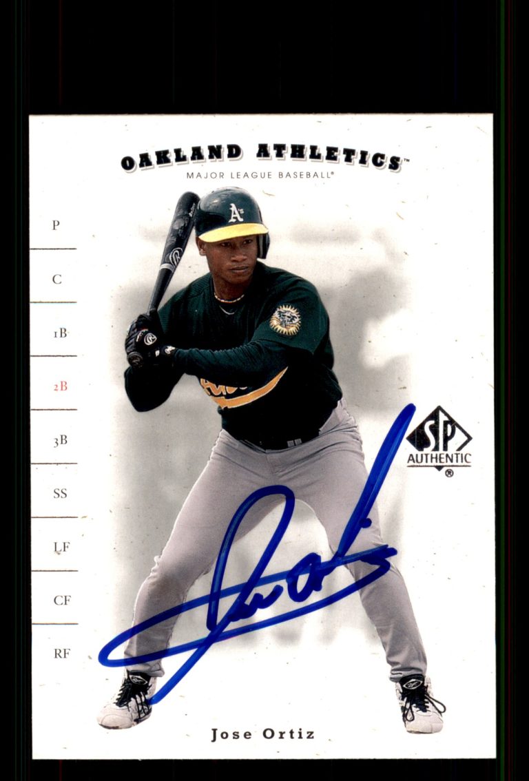 Signed Baseball Card Auto Jose Ortiz 2001 SP Authentic #7 Oakland Athletics