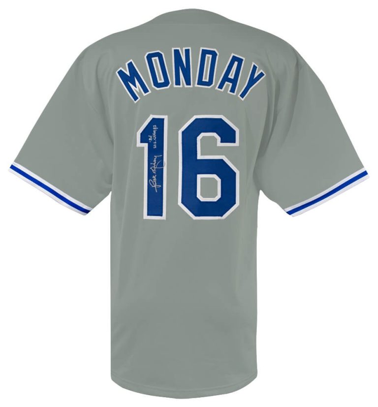 Rick Monday Signed Grey Custom Baseball Jersey w/81 WS Champs - (SCHWARTZ COA)