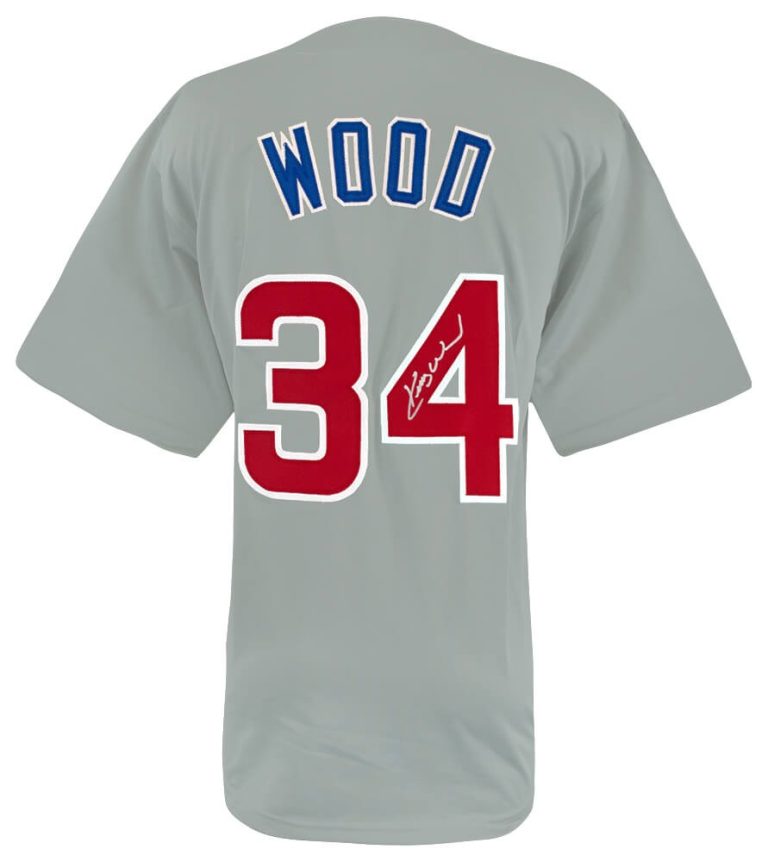 Kerry Wood Signed Grey Custom Baseball Jersey - (SCHWARTZ COA)
