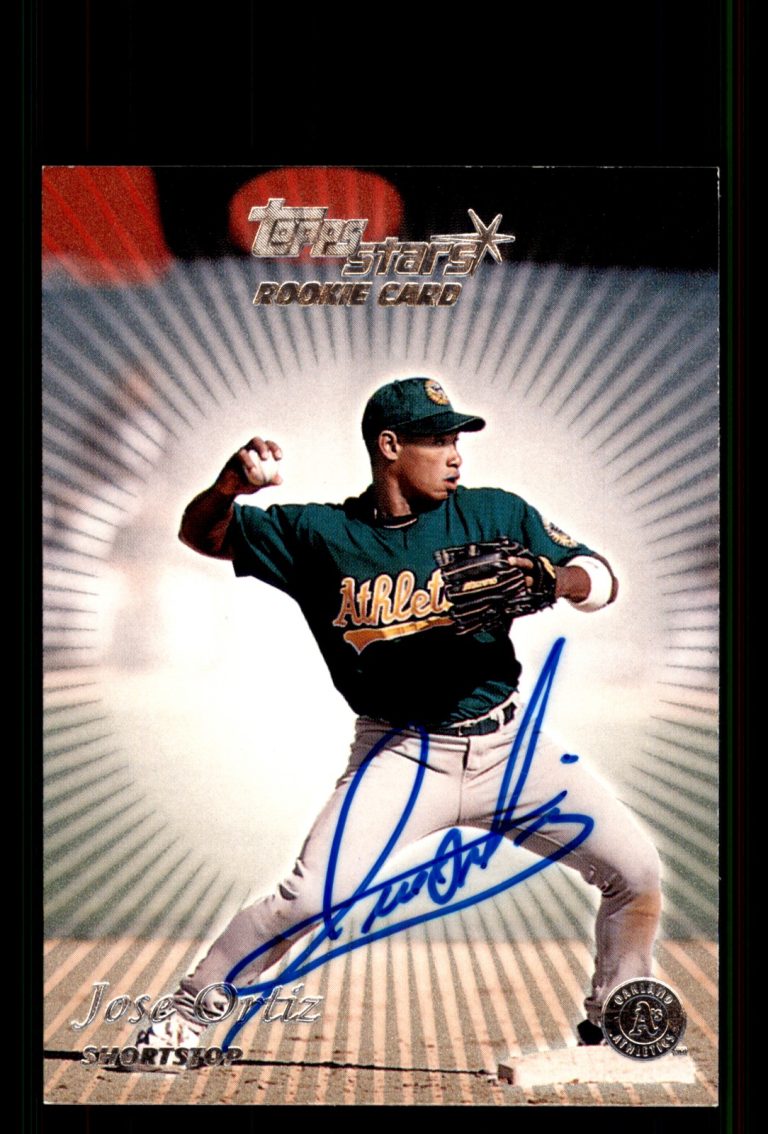 Signed Baseball Card Auto Jose Ortiz 2000 Topps Stars #140 Oakland Athletics